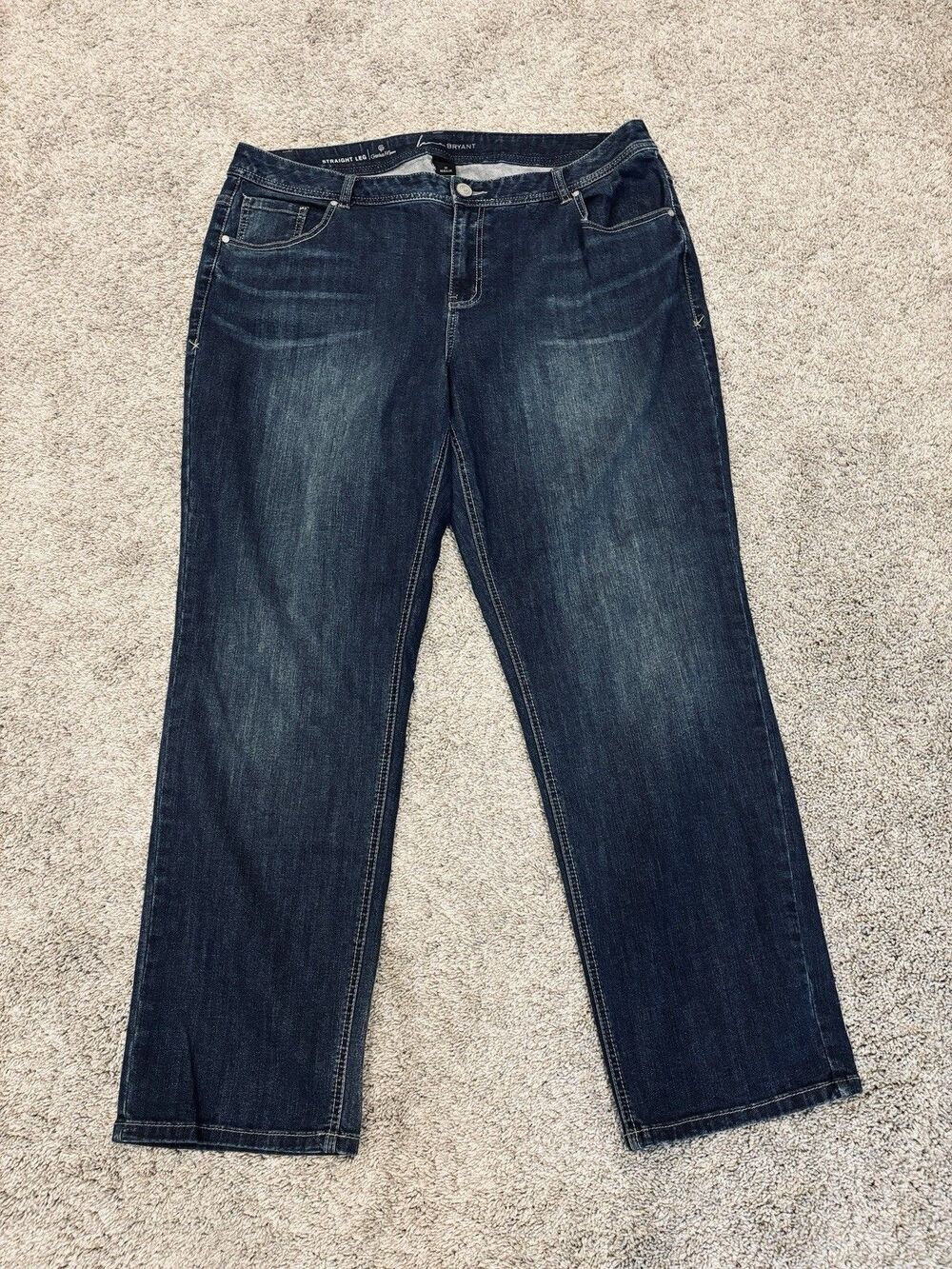 Lane Bryant dark wash Jeans Women's Size 20 Reg Straight Leg Genius Fit stretch